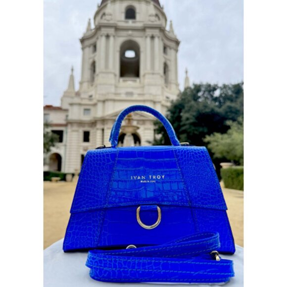 Kayla Blue Italian top handle bags - Picture 1 of 12